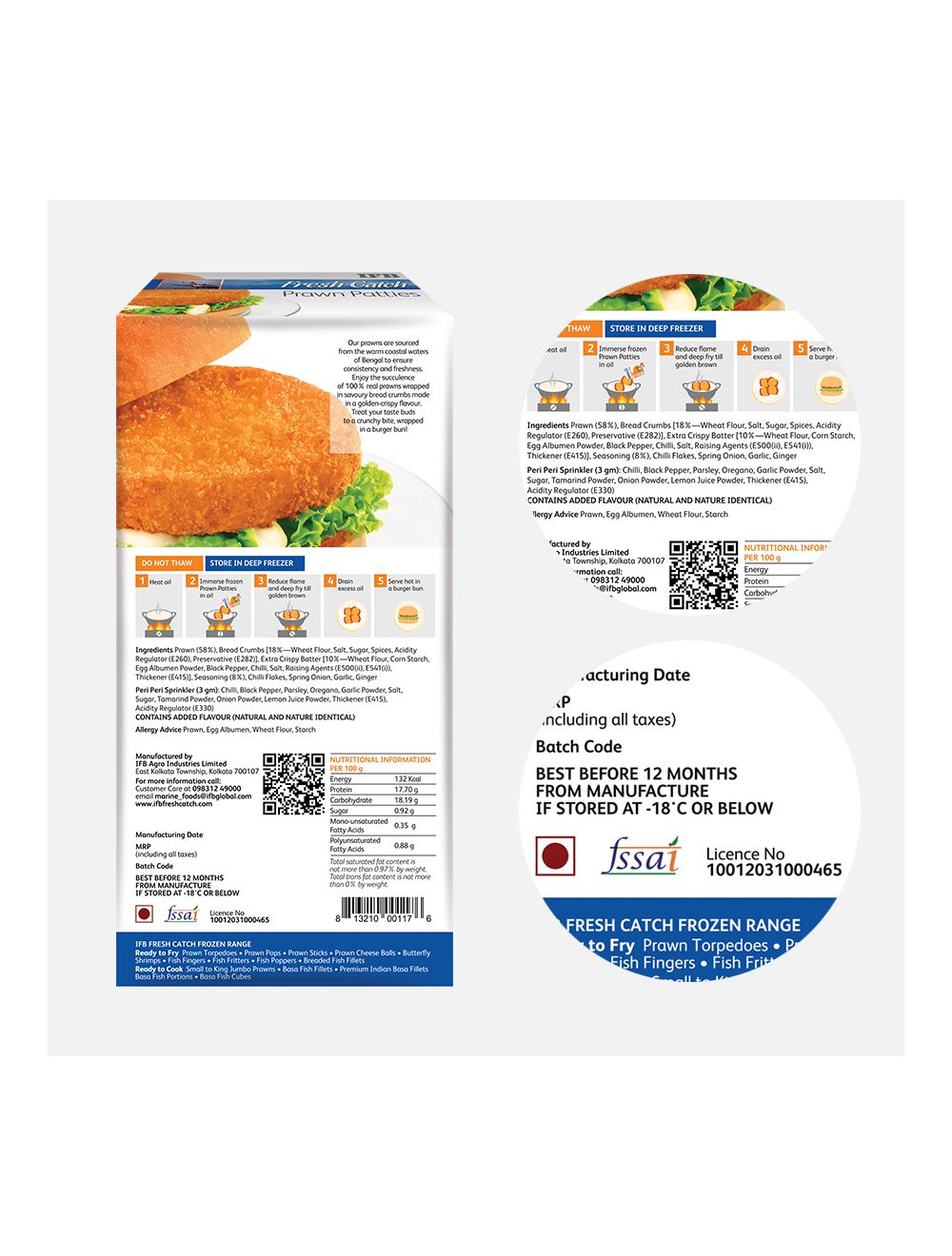 Buy Prawn Patties 300 g / 6 pieces - Ready to Fry Snacks | IFB